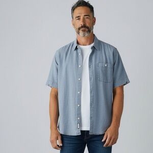 Tommy Bahama Relax Chambray Linen Front Button Camp Shirt - Size XL